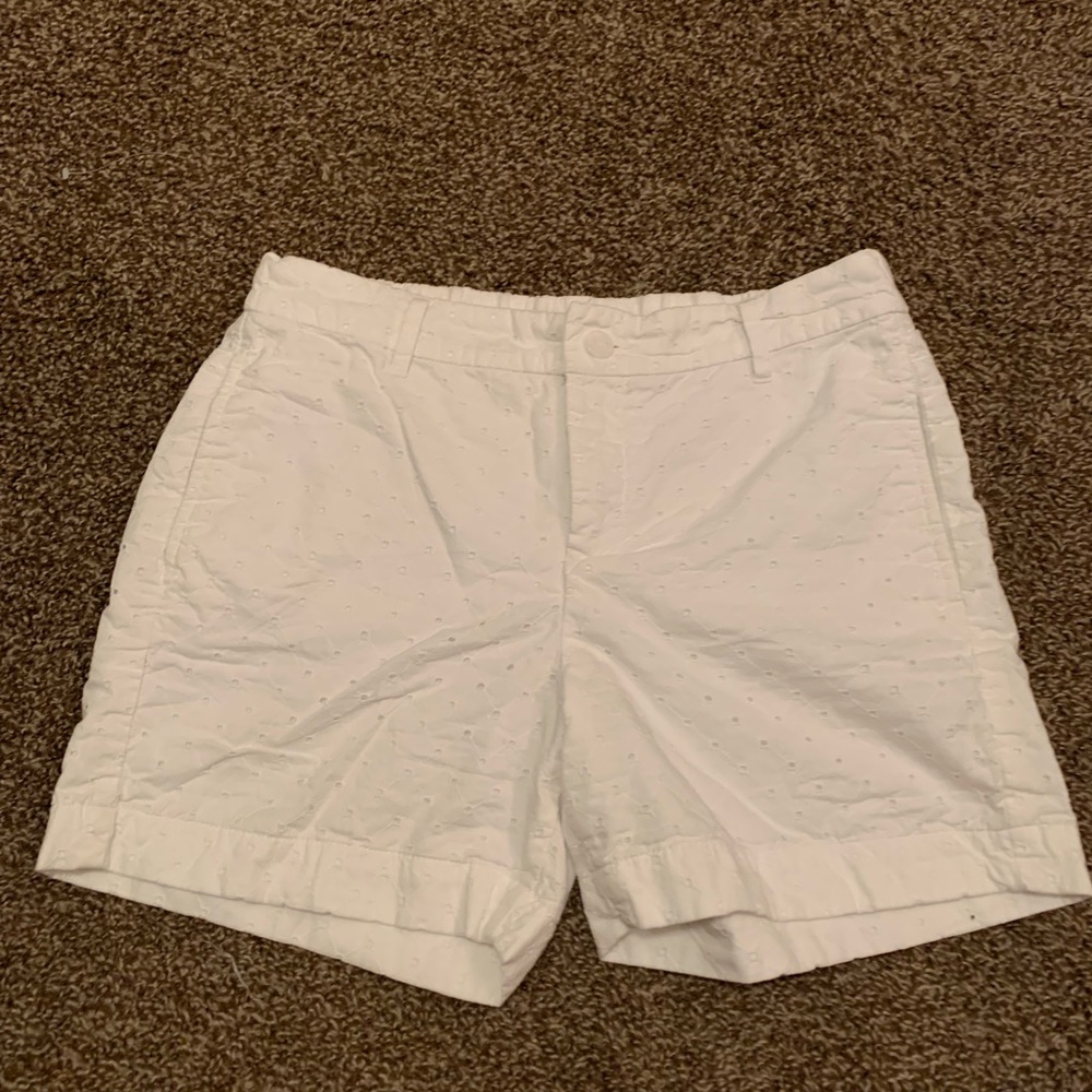 White lace shorts